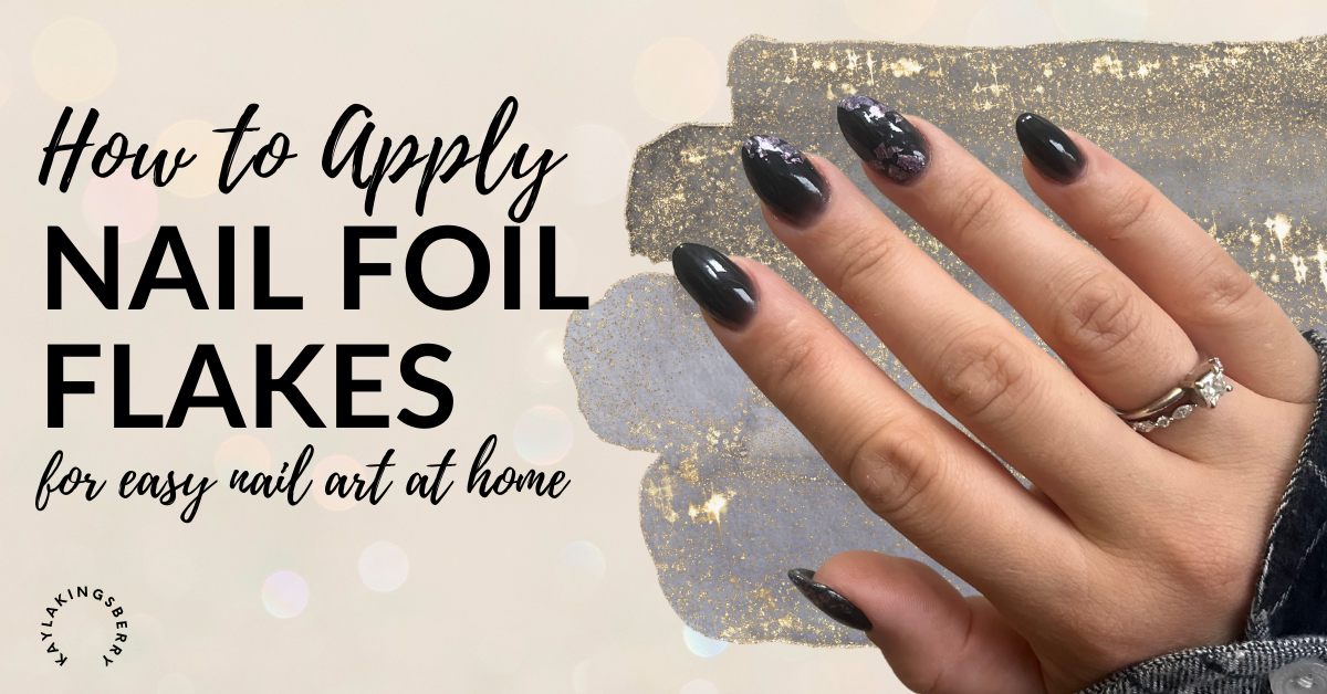how to apply nail foils to dip powder nails at home for easy nail art